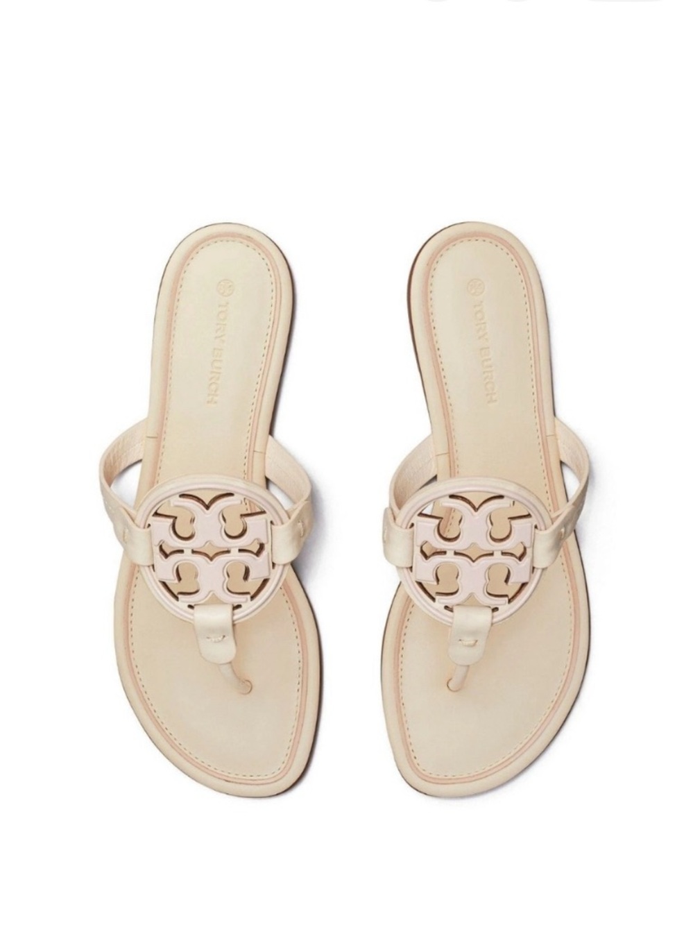Tory Burch NWT Miller sandals- cream & seashell pink Size 9.5